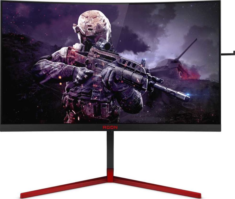 Монитор AOC 27'' LCD [16:9] 2560х1440(WQHD) TN, Curved, nonGLARE, 400cd/m2, H170°/V160°, 1000:1, 50M:1, 16.7M, 1ms, VGA, HDMI, DP, USB-Hub, Height adj, Tilt, Swivel, Speakers, 3Y, Black-Red AG273QCG AG273QCG