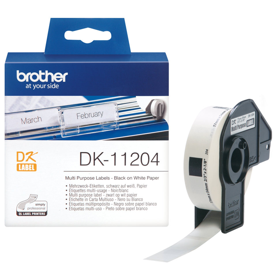 Этикетки Brother DK11204 самоклеящиеся бумажные белые 17х54 мм (400 шт.) DK11204 DK11204 #1