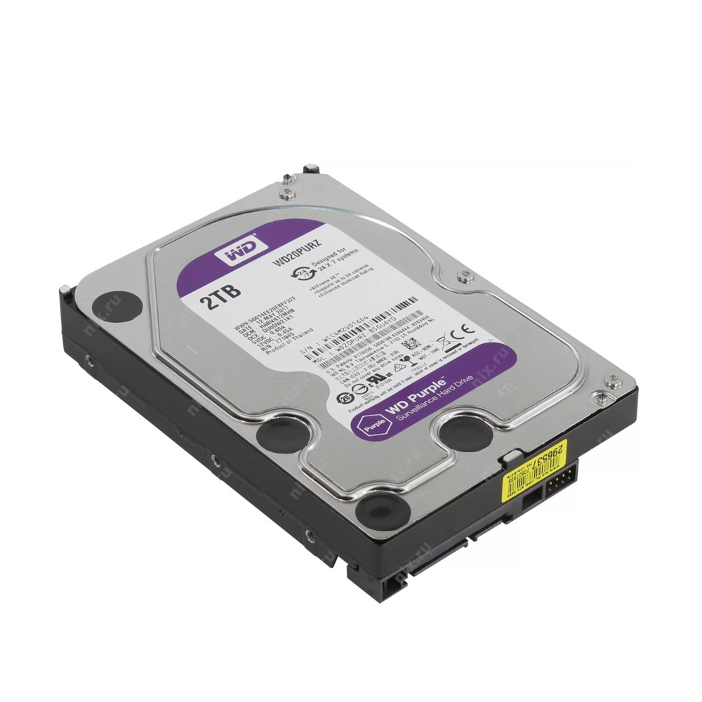 Жесткий диск Western Digital WD20PURZ SATA-III,2TB,Purple,IntelliPower,64MB buffer DV&NVR WD20PURZ WD20PURZ