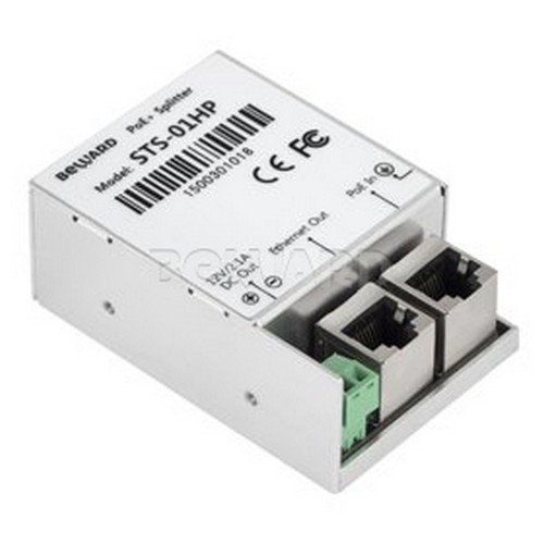 PoE-сплиттер Beward IEEE 802.3 af/at (25 Вт), 1 порт, до 100 м, 12 В (DC), защита выхода питания от КЗ и перегрузки, защита от электростатики, грозозащита, от -40 до +75°C, промышленное исполнение STS-01HP STS-01HP