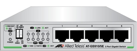 Коммутатор Allied Telesis 5 port 10/100/1000TX with external power supply EU Power Adapter AT-GS910/5E-50 AT-GS910/5E-50