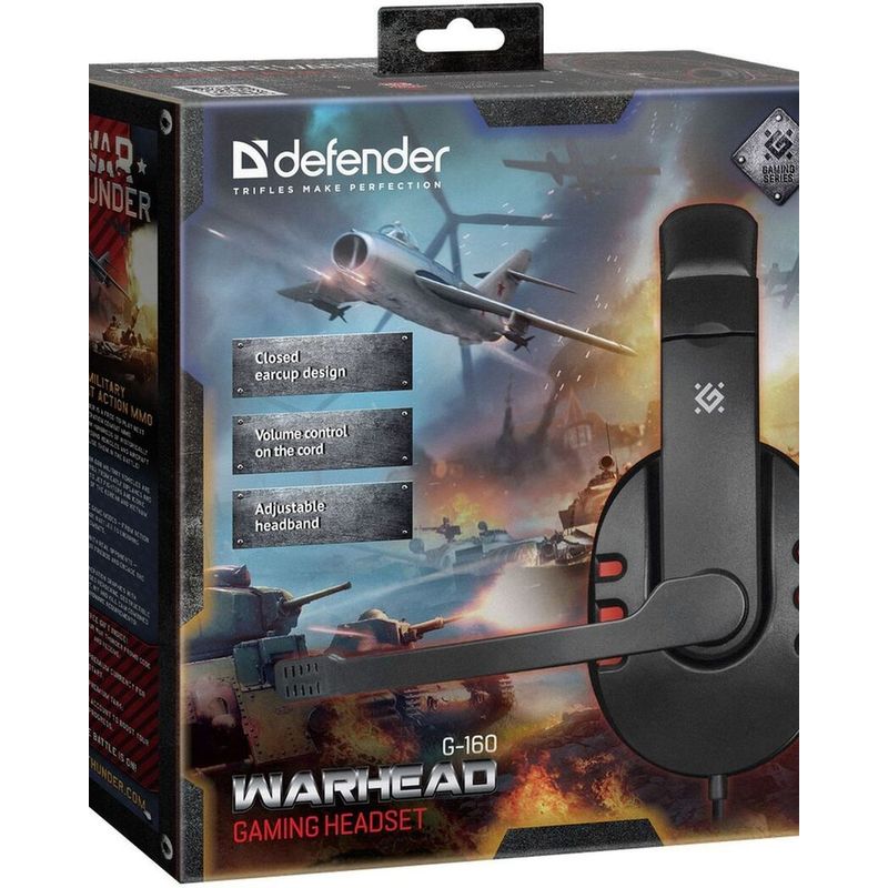 Наушники Defender Warhead G-160 черный, кабель 2, 5 м 64113 64113 #1