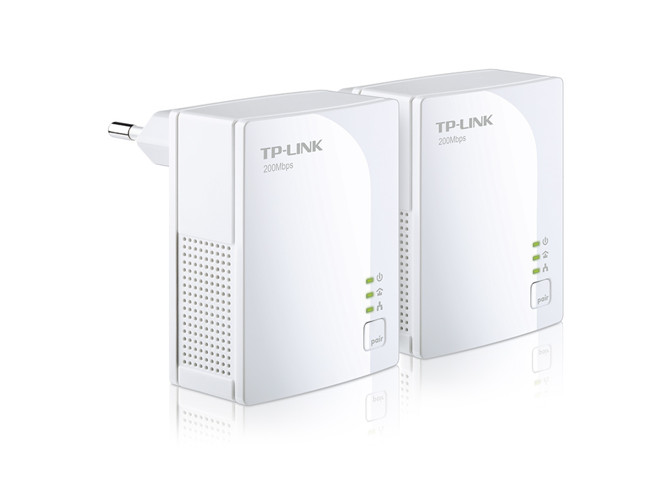 Адаптер TP-Link AV200 Nano 200 Мбит/с по Powerline, 100 Мбит/с Ethernet, HomePlug AV, 2 устройства в комплекте TL-PA2010KIT TL-PA2010KIT