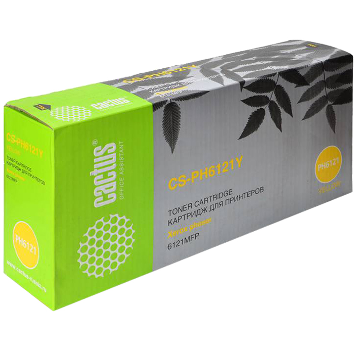 Тонер-картридж Cactus CS-PH6121Y 106R01475 желтый для Xerox Phaser 6121/6121mfp/6121MFPD (2600стр.) CS-PH6121Y CS-PH6121Y