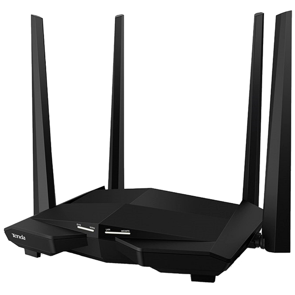 Роутер Tenda  двухдиапазонный AC1200 wave2, 5x6 дБи антенн, MU-MIMO,  1x100Мбит/с WAN, 3x100Мбит/с LAN, WiFi On/Off переключатель, настройка и управление через APP AC7 AC7