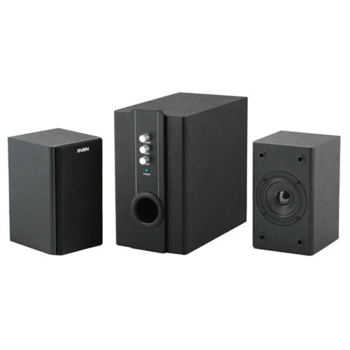 Колонки Sven SPS-820 2x10W, 1x18W, дерево, black / black leather SV-0130820BK SV-0130820BK