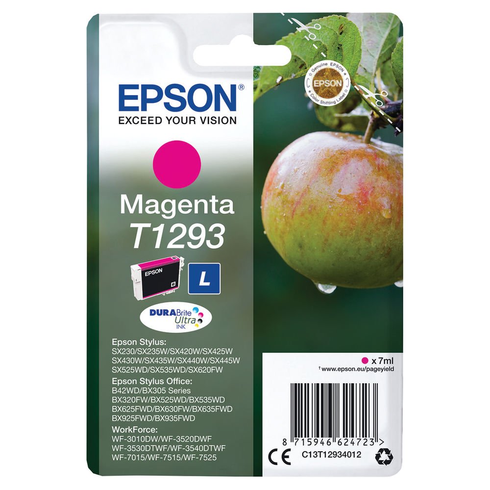 Картридж Epson T1293 пурпурный (7мл) для Epson SX420W/BX305F C13T12934012 C13T12934012/C13T12934011