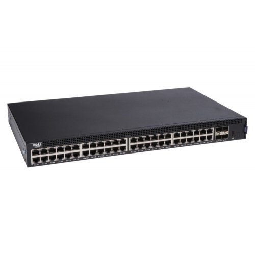 Коммутатор Dell EMC X1052P с веб-интерфейсом, 48 портов 1GbE (24 порта PoE — до 12 портов PoE+) и 4 порта 10GbE SFP+, 3YPSNBD X1052-AEIP-01 X1052-AEIP-01