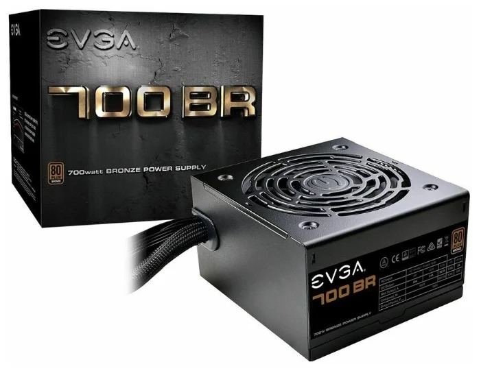 Блок питания EVGA 700W,BR,80BRONZE,9PCS,3YRS WNT,EU RTL 100-BR-0700-K2 100-BR-0700-K2