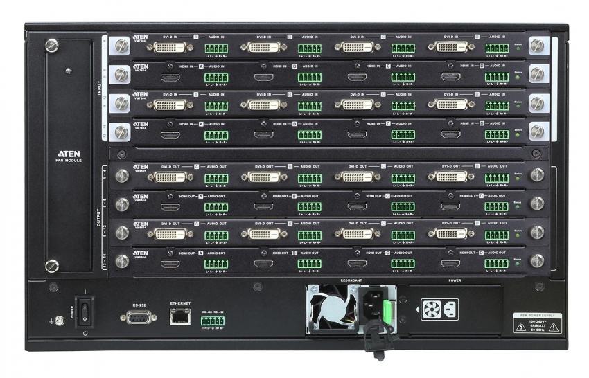 KVM переключатель ATEN HDMI/DVI+AUDIO, 16>16 мониторов, без карт расширения VM1600-AT-G VM1600-AT-G