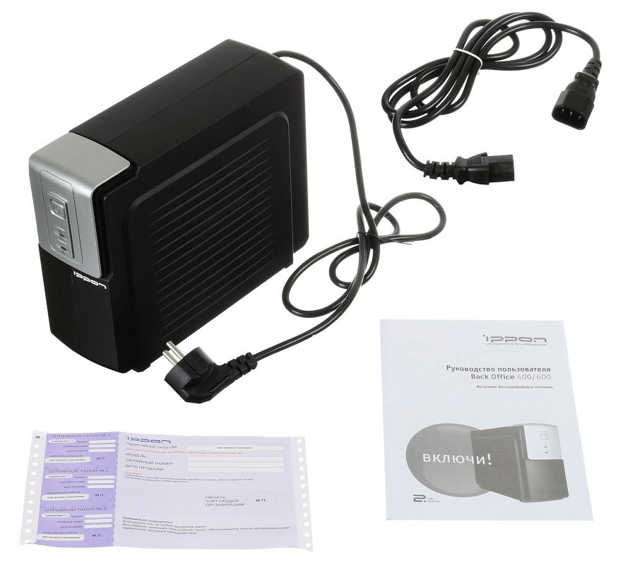 Источник бесперебойного питания Ippon Back Office 1000 offline, 1000VA/600W, 4*IEC320 582021 582021