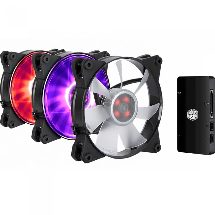 Вентилятор Cooler Master MasterFan Pro 120 Air Flow RGB 3 in 1 with RGB LED Controller  , RTL MFY-F2DC-113PC-R1 MFY-F2DC-113PC-R1