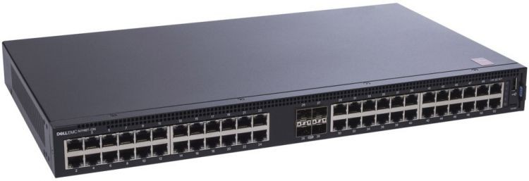 Коммутатор Dell EMC Switch N1148T-ON, L2, 48 ports RJ45 1GbE, 4 ports SFP+ 10GbE, Stacking 3YPSNBD (210-AJIU) N1148T-ON N1148T-ON