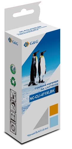 Картридж G&G струйный  черный для Canon Pixma  MG5740/6840/7740 10,8ml NC-CLI471XLBK NC-CLI471XLBK