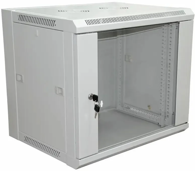Шкаф Rexant 19" Настенный   18U 600×600×964 мм (ШxГxВ) - передняя дверь стекло, боковые стенки съемные (разобранный) RAL 7035 04-2224 04-2224