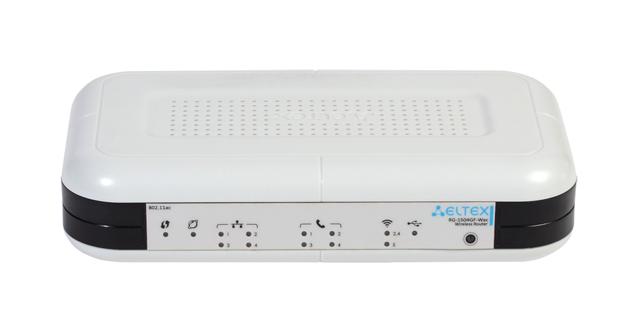 VoIP-шлюз Eltex  со встроенным роутером 4xFXS, 1xWAN (SFP), 4xLAN, 1xUSB, Wi-Fi 802.11b/g/n/ac RG-1504GF-Wac RG-1504GF-Wac