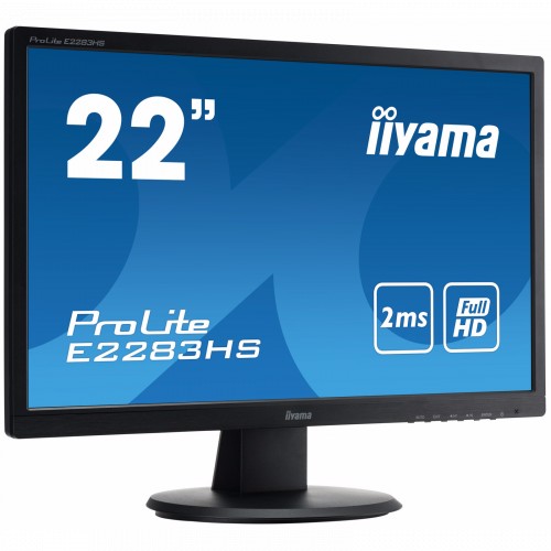Монитор Iiyama 21.5" E2283HS-B1 черный TN+film LED 2ms 16:9 DVI HDMI M/M матовая 1000:1 250cd 170гр/ E2283HS-B1