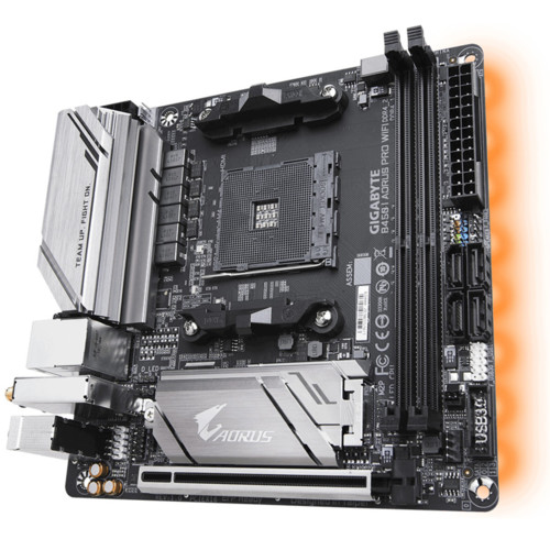 Материнская плата Gigabyte , Socket AM4, AMD B450, 2xDDR4-2933, HDMI+HDMI+DP, 1xPCI-Ex16, 4xSATA3(RAID 0,1,10), 1xM.2, 8 Ch Audio, GLan, Wi-Fi 802.11, (0+2)xUSB2.0, (6+2)xUSB3.1, 1xUSB 3.1 Type-C™, Mini-ITX, RTL B450 I AORUS PRO WIFI B450 I AORUS PRO WIFI