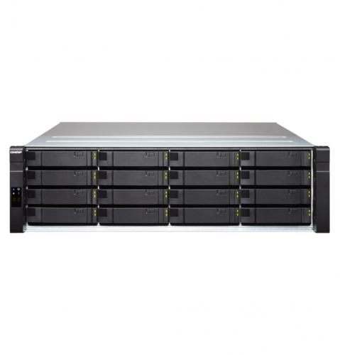 Сетевой RAID-накопитель QNAP двухконтроллерный, 16 отсеков для HDD, стоечное исполнение, два блока питания ES1640dc-E5-96G ES1640dc-E5-96G