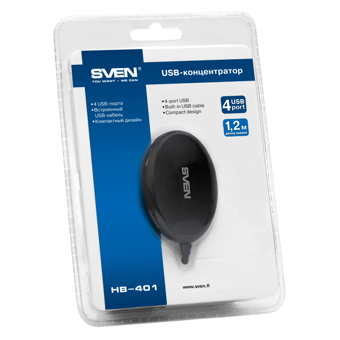 Концентратор USB 2.0 Sven HB-401 SV-012830 SV-012830