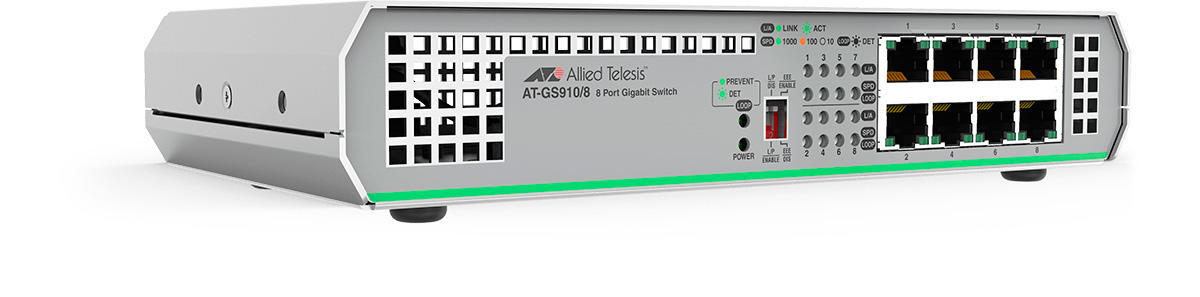 Коммутатор Allied Telesis 8 port 10/100/1000TX with internal power supply EU Power Adapter AT-GS910/8-50 AT-GS910/8-50