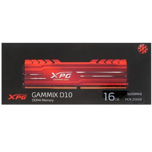 Модуль памяти ADATA 16GB DDR4 3200 DIMM GAMMIX D10 Red Gaming Memory Non-ECC, CL16, 1.35V, 1024x8, RTL (775166) AX4U3200316G16A-SR10 AX4U3200316G16A-SR10