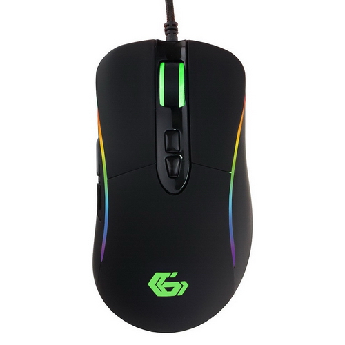 Мышь Gembird игровая , USB, черный, сенсор Avago, 4000 DPI, 6 кнопок+колесо-кнопка, изменяемая форма, хромо подсветка 16млн. цветов, программное обеспечение, кабель тканевый 1.7м , RTL MG-750 MG-750