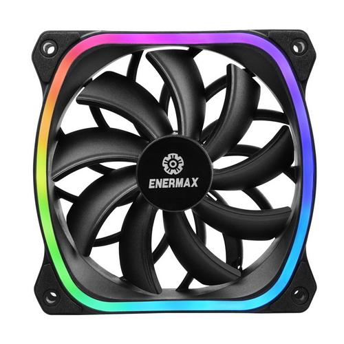 Вентилятор Enermax SquA, 120mm x 3, 300~1500rpm, 24.53~68.27CFM, 12~23dBA, PWM, RGB (3 PACK) UCSQARGB12P-BP3 UCSQARGB12P-BP3
