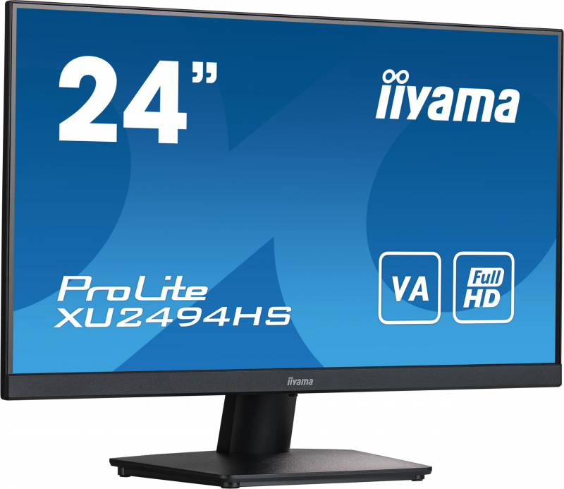 Монитор iiYama 23.8" ProLite черный VA LED 4ms 16:9 DVI HDMI M/M матовая 3000:1 250cd 178гр/178гр 1920x1080 75Hz DP FHD XU2494HS-B2 XU2494HS-B2