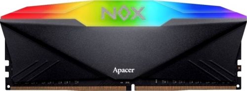 Модуль памяти Apacer 8GB DDR4 3200 DIMM NOX RGB Black Gaming Memory Non-ECC, CL16, 1.35V, 1024x8, Heat Shield, XMP 2.0, ASUS, Gigabyte, MSI, ASRock Support, RTL (904904) AH4U08G32C08YNBAA-1 AH4U08G32C08YNBAA-1