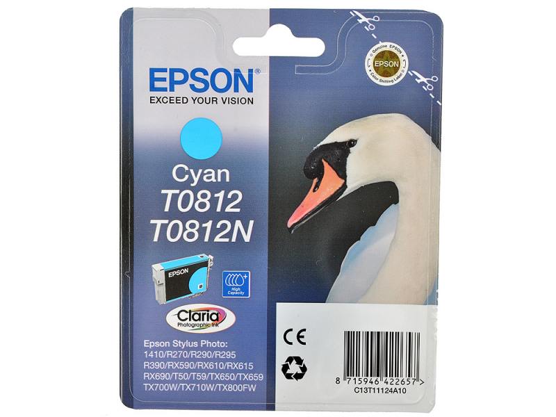 Картридж струйный Epson C13T11124A10 cyan для Epson R270/290/RX590 C13T11124A10