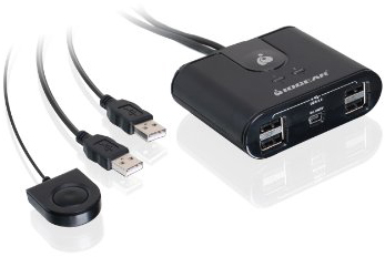 KVM переключатель ATEN USB, 2> 2 устройства/порта+клавитаура+мышь, 4 USB A Female/2 встроен. шнура A Male, (USB 2.0) US224-AT US224-AT