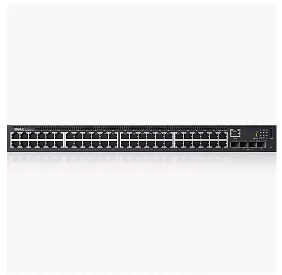 Коммутатор Dell EMC N1548, 48x1GbE, 4x10GbE SFP+ fixed ports, Stackable, no Stacking Cable, air flow from ports to PSU, 3YPSNBD (210-AEVZ) N1548-AEVZ-01 N1548-AEVZ-01