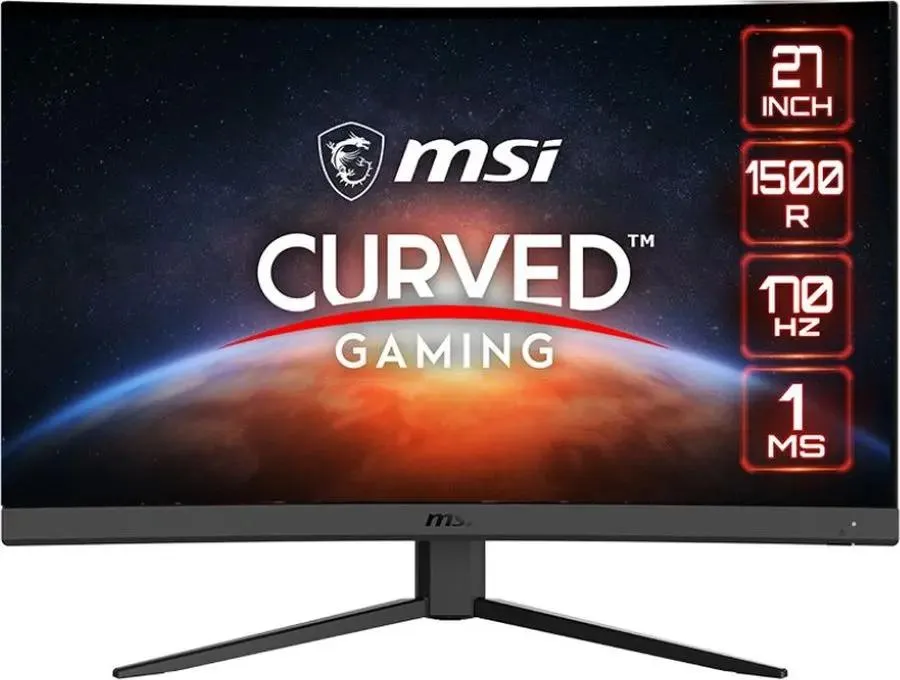 Монитор MSI G27CQ4 E2 27" черный VA LED 16:9 HDMI матовая 250cd 178гр/178гр 2560x1440 170Hz FreeSync Premium DP 2K 9S6-3CB01T-051 9S6-3CB01T-051