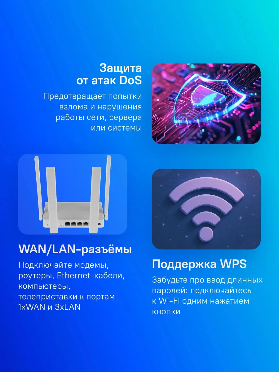Интернет-центр Keenetic Explorer 4G KN-4910 с модемом 4G, Mesh Wi-Fi 5 AC1200 и 4-портовым Smart-коммутатором KN-4910 KN-4910