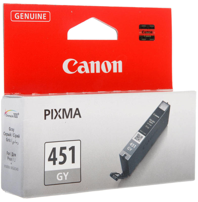 Картридж струйный Canon CLI-451 серый GY для PIXMA iP7240/MG7140/5440/6340 (780 стр.) 6527B001 6527B001