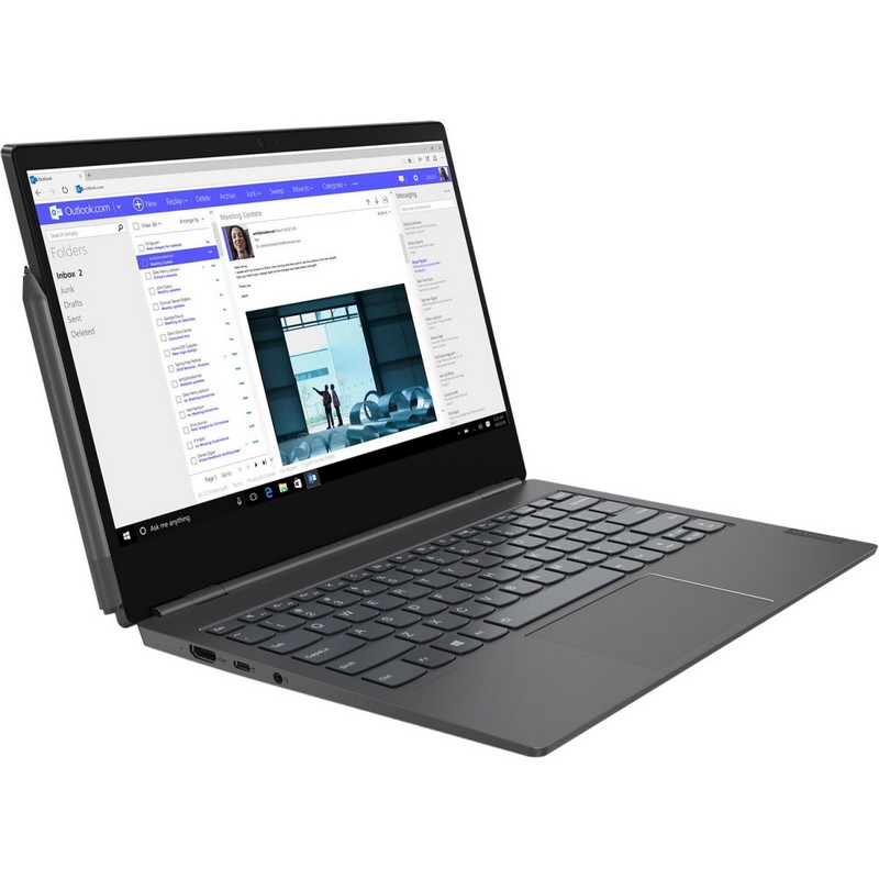 Ноутбук Lenovo ThinkBook Plus 13.3" FHD IPS + 10.8" e-ink/ CORE_I7-10710U_1.1G_6C_MB/ 16GB DDR4 2666/ 512GB_M.2_2280_NVME_TLC/ / Интегрированная графика/ Wi-Fi 2x2 AC+BT/ FPR/ 4-cell 45 Вт/ч + usb-c компактный адаптер зарядки 65 Вт/ 1 x USB 3.1 alway 20TG006DRU