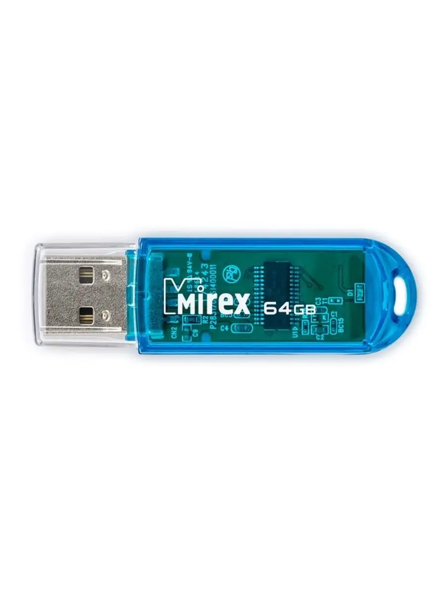 Флеш накопитель Mirex 13600-FMUBLE64 64GB,Elf,USB 2.0,синий 13600-FMUBLE64 13600-FMUBLE64