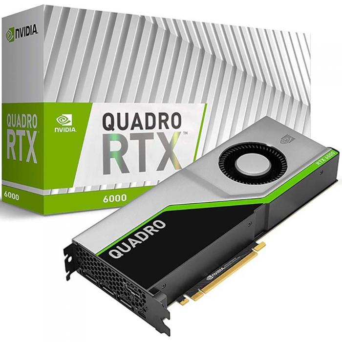 Видеокарта PNY NVIDIA Quadro RTX6000 PCI-Express x16 Gen 3.0 24 GB GDDR6X 384-bit, SLI , HDCP 2.2 and HDMI 2.0b support VCQRTX6000-PB VCQRTX6000-PB