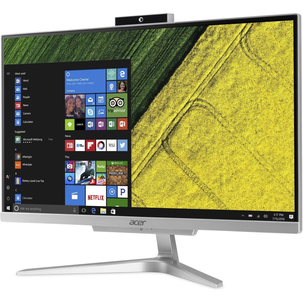 Моноблок Acer Aspire C22-865 21.5" Full HD i3 8130U (2.2)/4Gb/SSD128Gb/UHDG 620/CR/Windows 10 Home/GbitEth/WiFi/BT/65W/клавиатура/мышь/Cam/серебристый 1920x1080 DQ.BBRER.015 DQ.BBRER.015