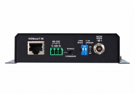 Удлинитель-передатчик ATEN HDMI HDBase-T+VGA+AUDIO+RS232+IR, 100 метр,, 1xUTP Cat5e, HDMI+3-контак,клемма+MINIJACK+RCA+RJ45, F, без шнуров, DC 5,3V, (макс,разр,4096x2160/3840x2160 60Hz 4:2:0/30Hz 4:4:4 70м Cat5e/6;100м Cat6a/1080p 100м Cat 5e/6/6a) V VE2812R-AT-G