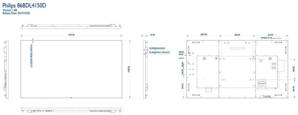 Профессиональная панель Philips 86BDL4510D/00 LED 3840х2160,1200:1,500кд/м2, проходной DP,HDMI,OPS 86BDL4510D/00 86BDL4510D/00