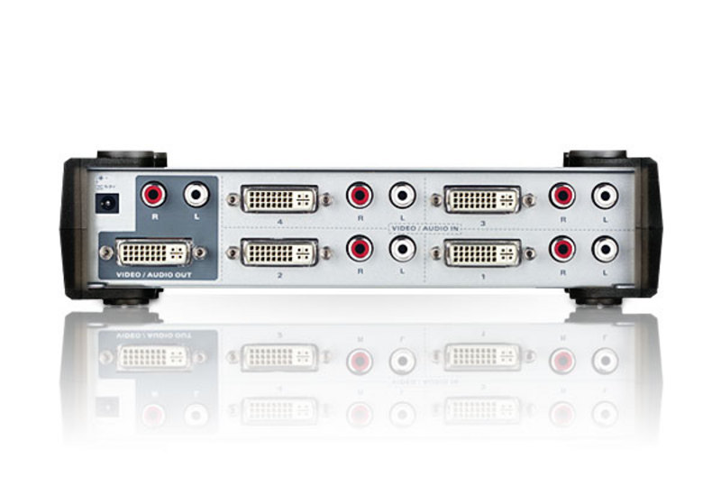 KVM переключатель ATEN DVI+AUDIO, 4> 1 монитор/панель, (1600x1200 60Hz;DDC2B;пульт ДУ) VS461-AT-G VS461-AT-G
