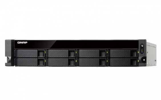 Сетевой RAID-накопитель QNAP 8xHDD, 2x10 GbE SFP+, 2 слота M.2 SSD, 19", 2 блока питания. AMD RX-421ND 2,1 ГГц (до 3,4 ГГц ), 64 ГБ TS-873U-RP-64G TS-873U-RP-64G
