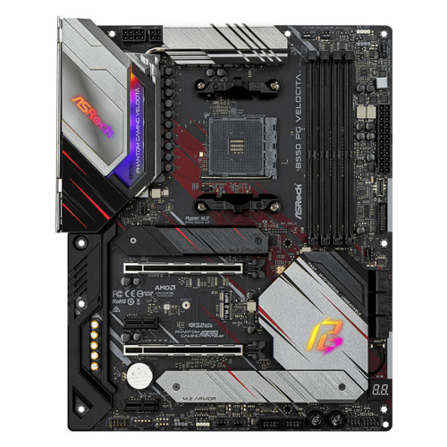 Материнская плата ASRock , Socket AM4, AMD B550, 4xDDR4-3200, HDMI, 2xPCI-Ex16, 2xPCI-Ex1, 6xSATA3(RAID 0/1/10), 2xM.2, 8 Ch Audio, 1x2,5GLan, (4+4)xUSB2.0, (3+2)xUSB3.2, (1+1)xUSB3.2 Type-C™, 1xPS/2, ATX, RTL, B550 PG VELOCITA B550 PG VELOCITA