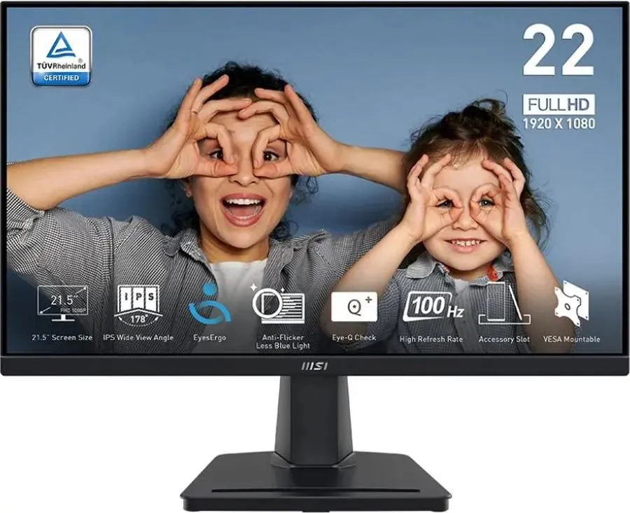 Монитор MSI PRO MP225 21.5" 16:9 FHD(1920x1080) IPS Flat,1ms(MPRT),3000:1,100M:1,250nit,178/178,HDMI 1.4,VGA(D-Sub),Tilt,VESA,100Hz,Black,1y war-ty 9S6-3PC6CM-004 9S6-3PC6CM-004