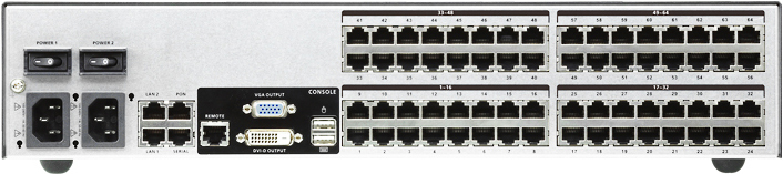 KVM переключатель ATEN 5>64 порта PS/2;USB;SUN;RS232, без доп. модулей KN4164v-AX-G KN4164v-AX-G