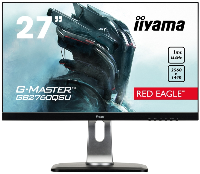 Монитор Iiyama 27'' LCD [16:9] 2560х1440 TN, nonGLARE, 350cd/m2, H170°/V160°, 1000:1, 12М:1, 16.7M Color, 1ms, VGA, DVI, HDMI, DP, USB-Hub, Black GB2760QSU-B1 GB2760QSU-B1