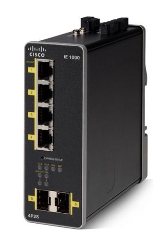 Коммутатор Cisco IE-1000 GUI based L2 PoE switch, 2GE SFP + 4 FE copper ports IE-1000-4P2S-LM IE-1000-4P2S-LM