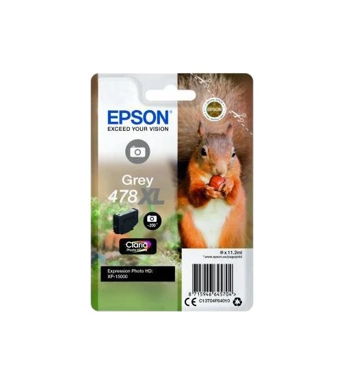 Картридж Epson T04F6 с серыми чернилами Claria Photo HD Ink повышенной XL емкости (200 фото) для принтера Epson XP-15007 C13T04F64020 C13T04F64020